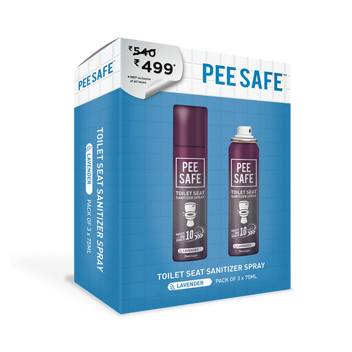 Pee Safe Toilet Seat Sanitizer 75ml Pack of 3 LAVENDER
