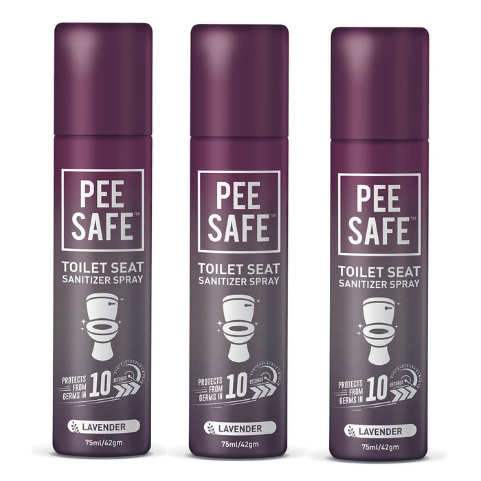 Pee Safe Toilet Seat Sanitizer 75ml Pack of 3 LAVENDER