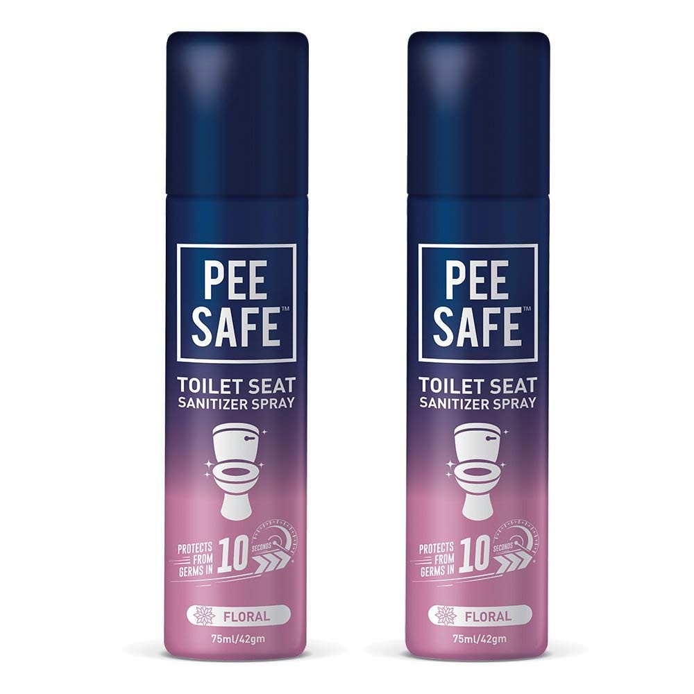 Peesafe Toilet Seat Sanitizer Spray - 75 ml (Pack of 2, Floral)