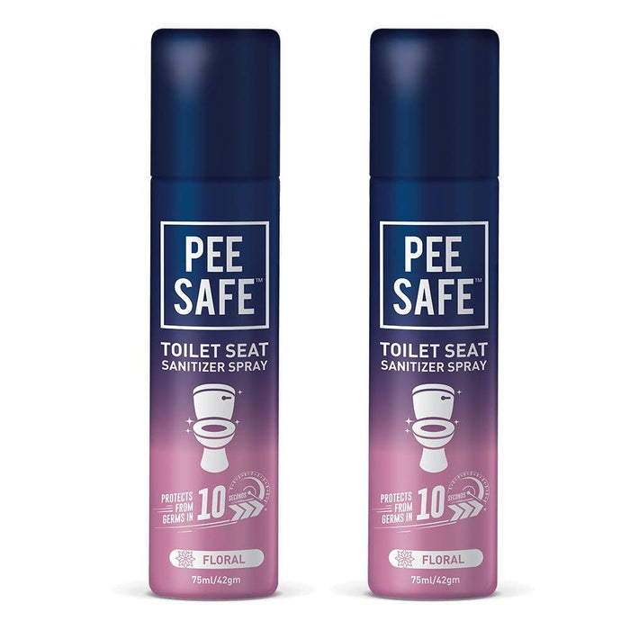 Peesafe Toilet Seat Sanitizer Spray - 75 ml (Pack of 2, Floral)