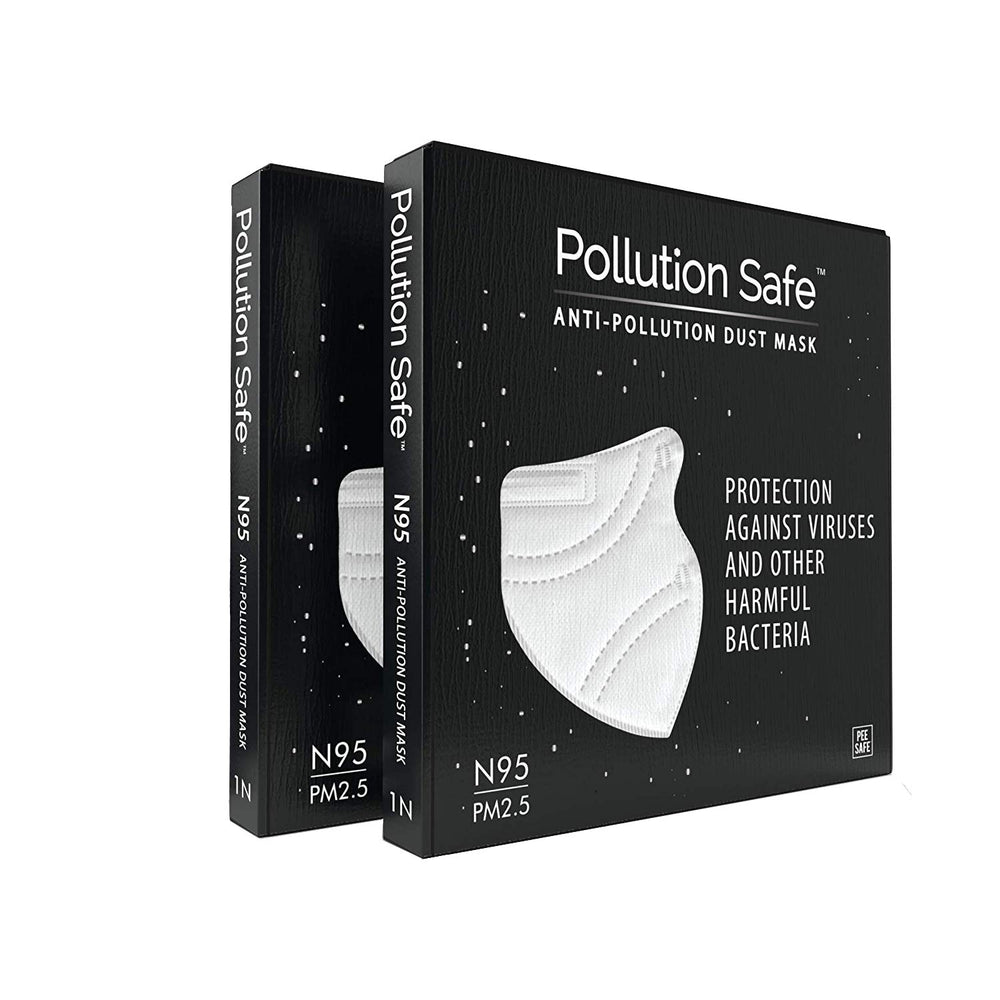 N95 Anti Pollution Dust Mask (White) - Pack of 2